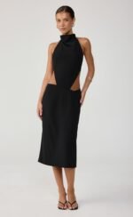 Mon Amie Midi Dress (Black) - Image 2