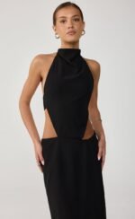 Mon Amie Midi Dress (Black) - Image 6