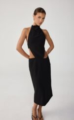 Mon Amie Midi Dress (Black) - Image 7