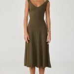 Nyra Midi Dress (Moss)
