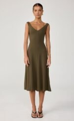 Nyra Midi Dress (Moss)