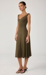 Nyra Midi Dress (Moss) - Image 4