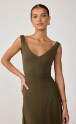 Nyra Midi Dress (Moss) - Image 2