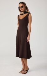 Nyra Midi Dress (Chocolate) - Image 6