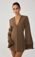Rae Mini Dress (Mocha) - Image 2