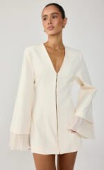 Rae Mini Dress (Cream) - Image 8