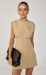 Zelara Mini Dress (Warm Honey) - Image 3